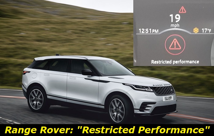 range rover says restricted performance